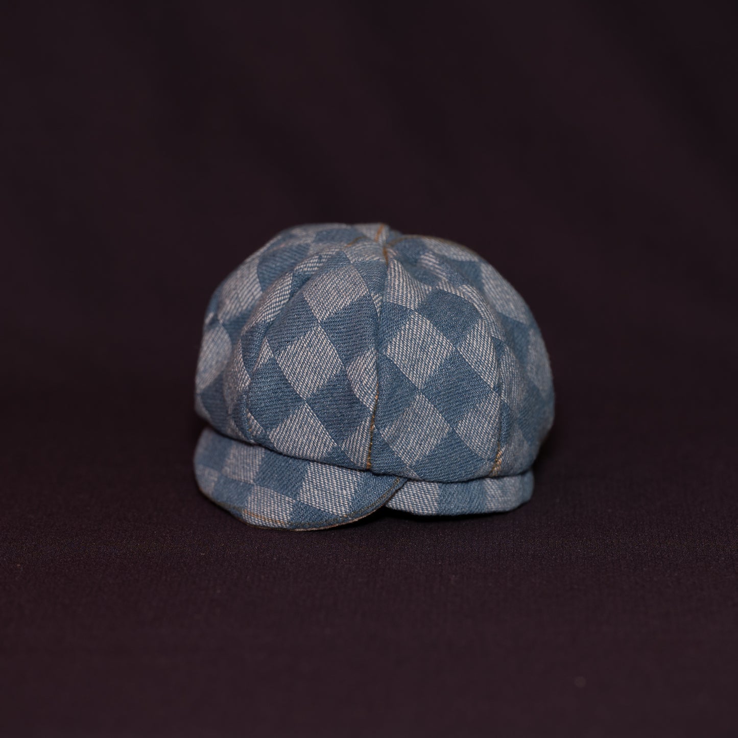 チェックデニム帽子【試作品】