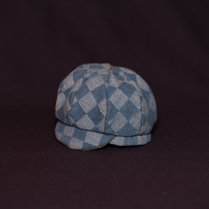 Checked denim newsboy hat [Prototype]