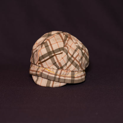 Checked denim newsboy hat [Prototype]